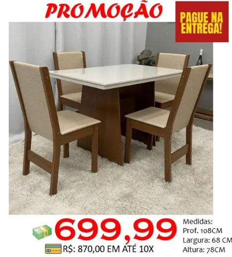 Mesa Destak com 4 Cadeiras