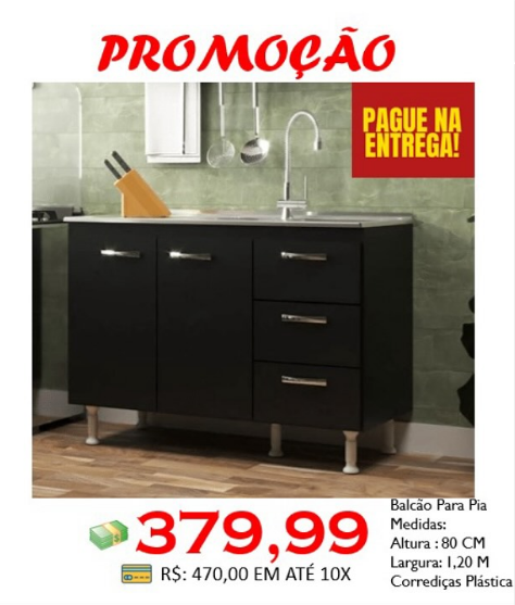 Balcão de Cozinha para Pia