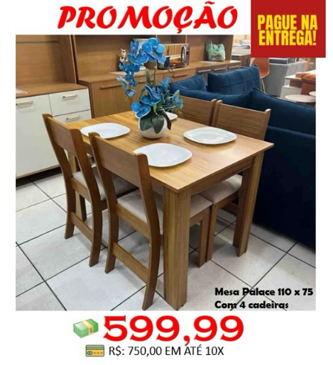 Conjunto Palace com 4 Cadeiras