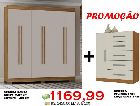 Guarda-Roupa Barcelona + Cômoda Sapateira