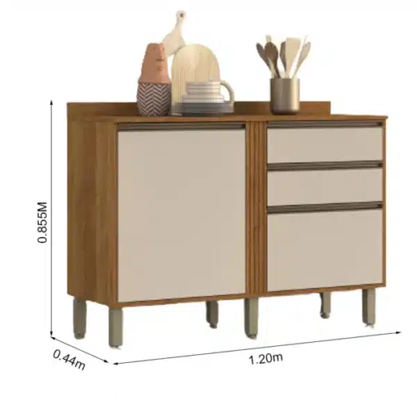 BALCÃO PÉROLA 1.20 C/ 2 GAVETAS – SALLETO