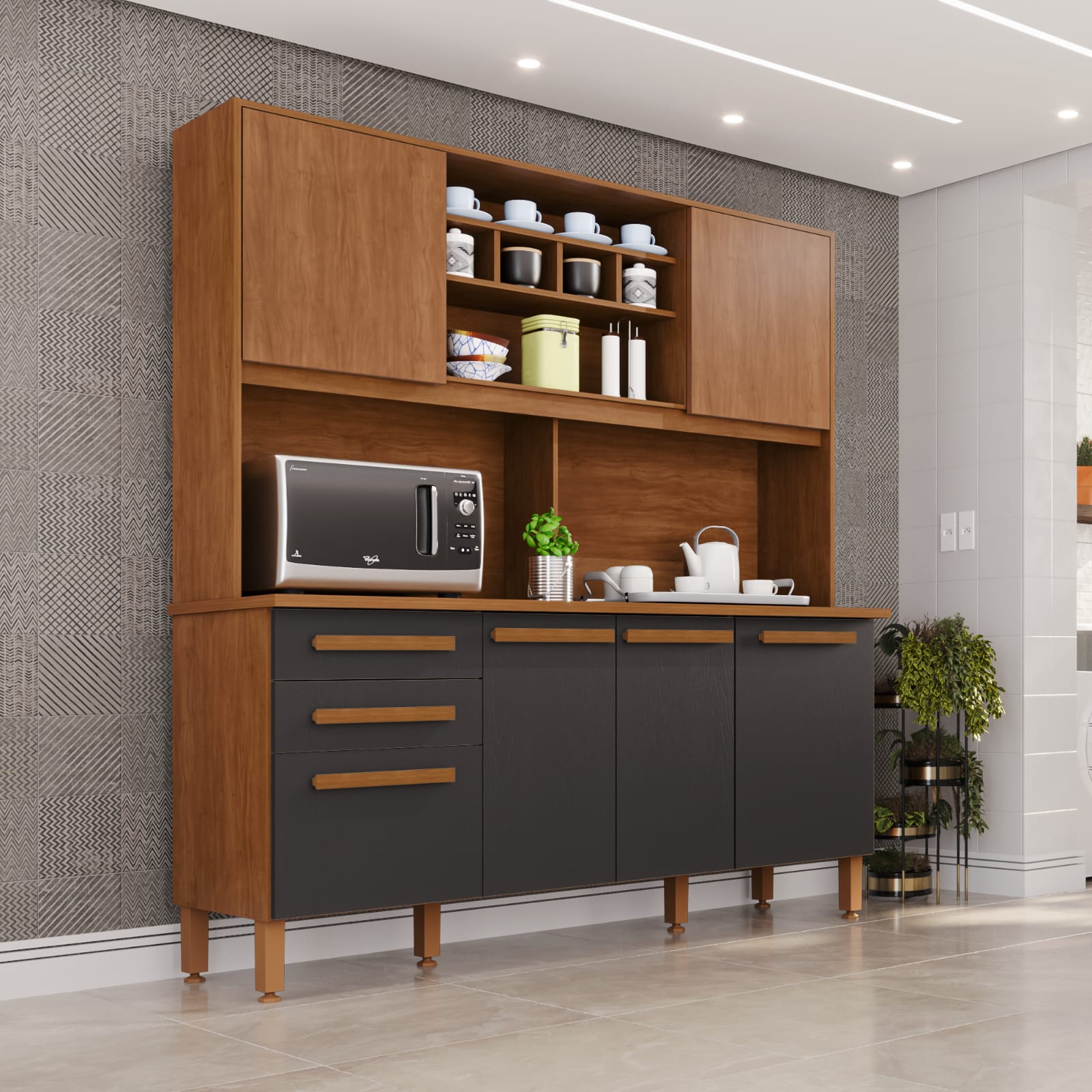COZINHA LUNNA/LARA COM 5 PORTAS E 2 GAVETAS 1.62 CM – IMOP