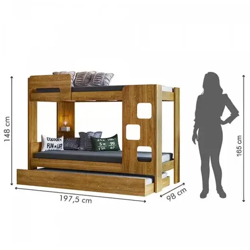 Treliche Vegas para Colchão 188×88 com Prateleira Tigus