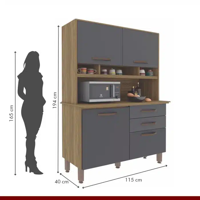 COZINHA SOFÍA 1.15 CM C/ 4 PORTAS 2 GAVETAS – IMOP