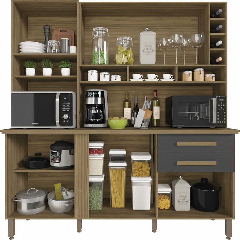 COZINHA ALEXIA 1.80 CM C/ 6 PORTAS 2 GAVETAS C/ESPELHO – IMOP