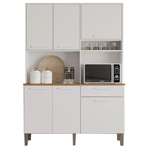 ARMÁRIO DE COZINHA NEW SIENA 2019 C/ 1.40 CM 6 PORTAS E 1 GAVETA 