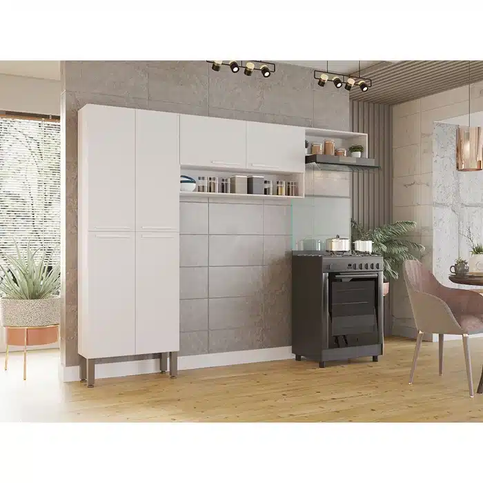 COZINHA MADRI 2.30 C/ PANELEIRO, AÉREO 2 PORTAS E AÉREO GELADEIRA – SALLETO