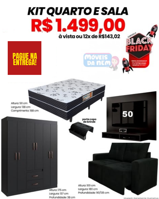 Kit Quarto e Sala Completo