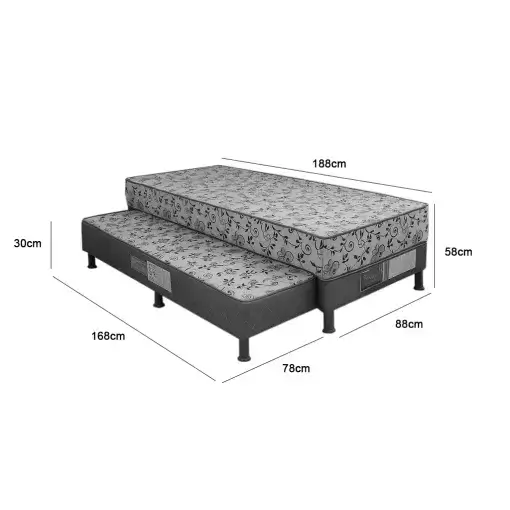 Bicama Box New Gardenia Solteiro Ortopédica 88x188x58cm Bonaflex