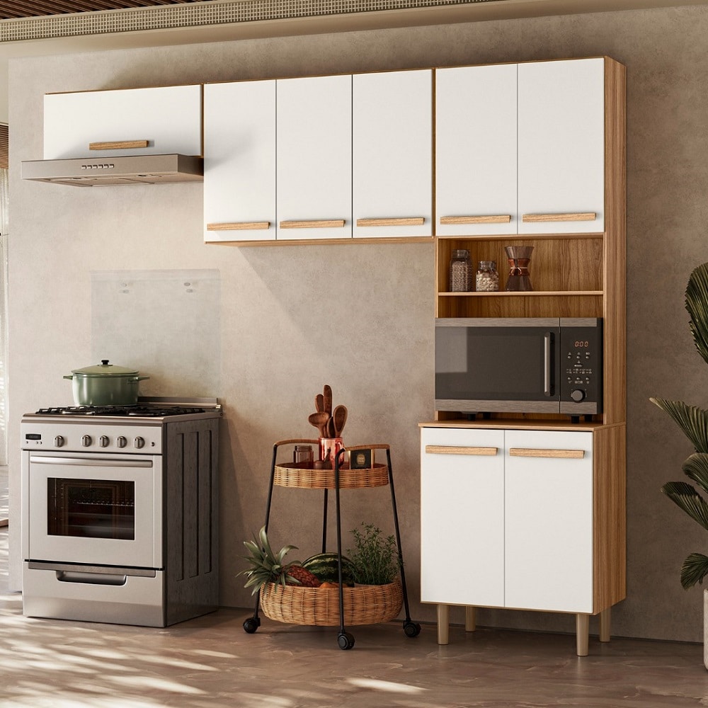 COZINHA LEMON 2.20 – 8 PORTAS E ESPAÇO PARA FORNO – NICIOLI