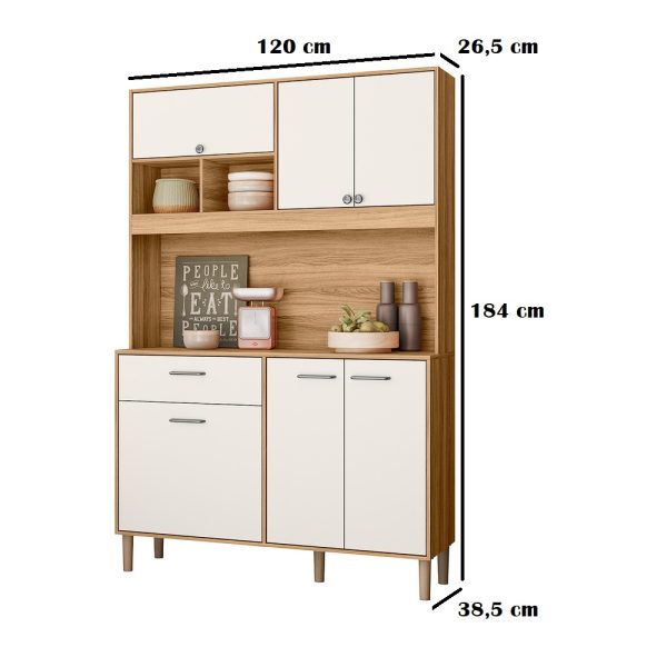 COZINHA ERVA DOCE 1.20 – 6 PORTAS E 1 GAVETA – NICIOLI