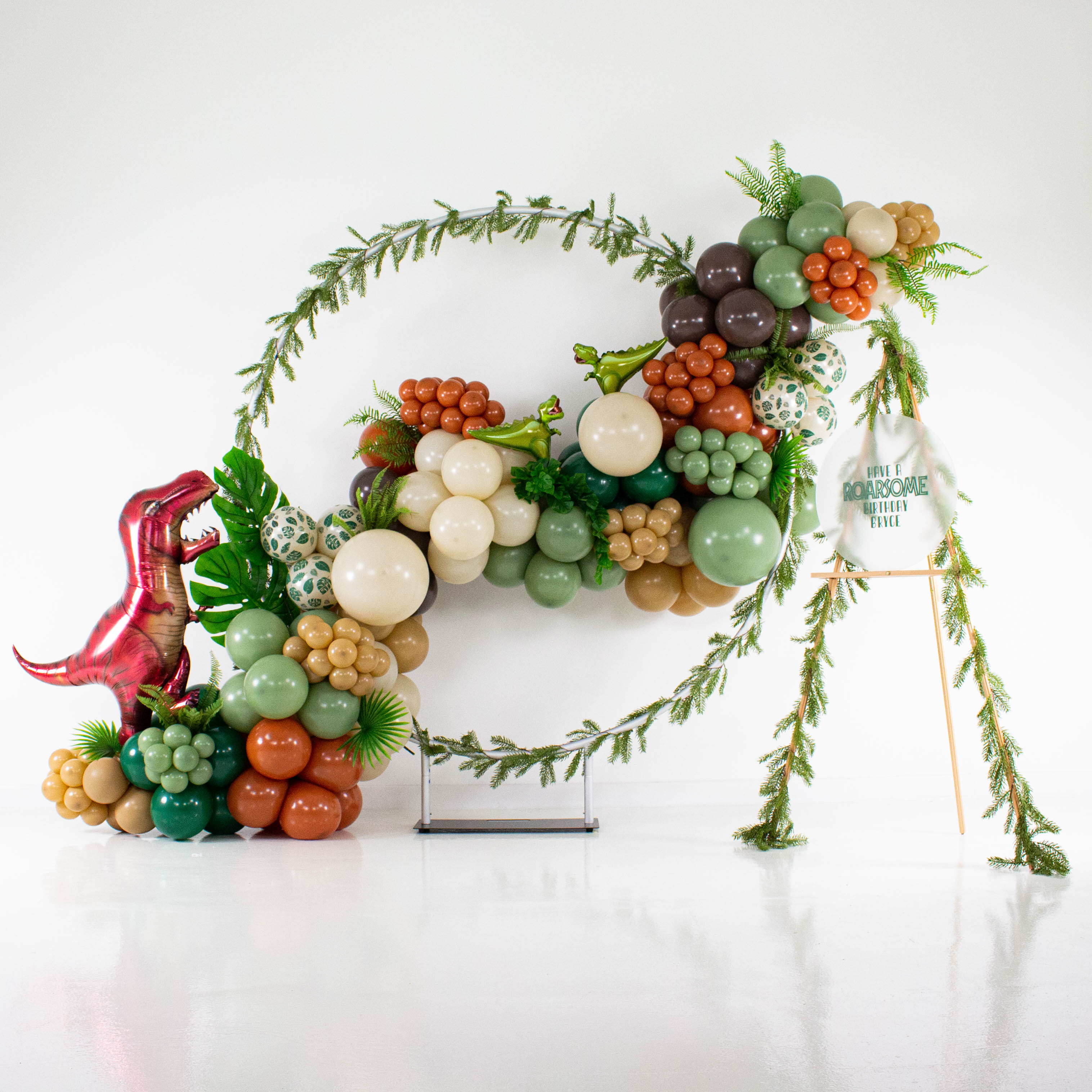 Dinosaur Theme 2 Birthday Balloon Hoop Arrangement