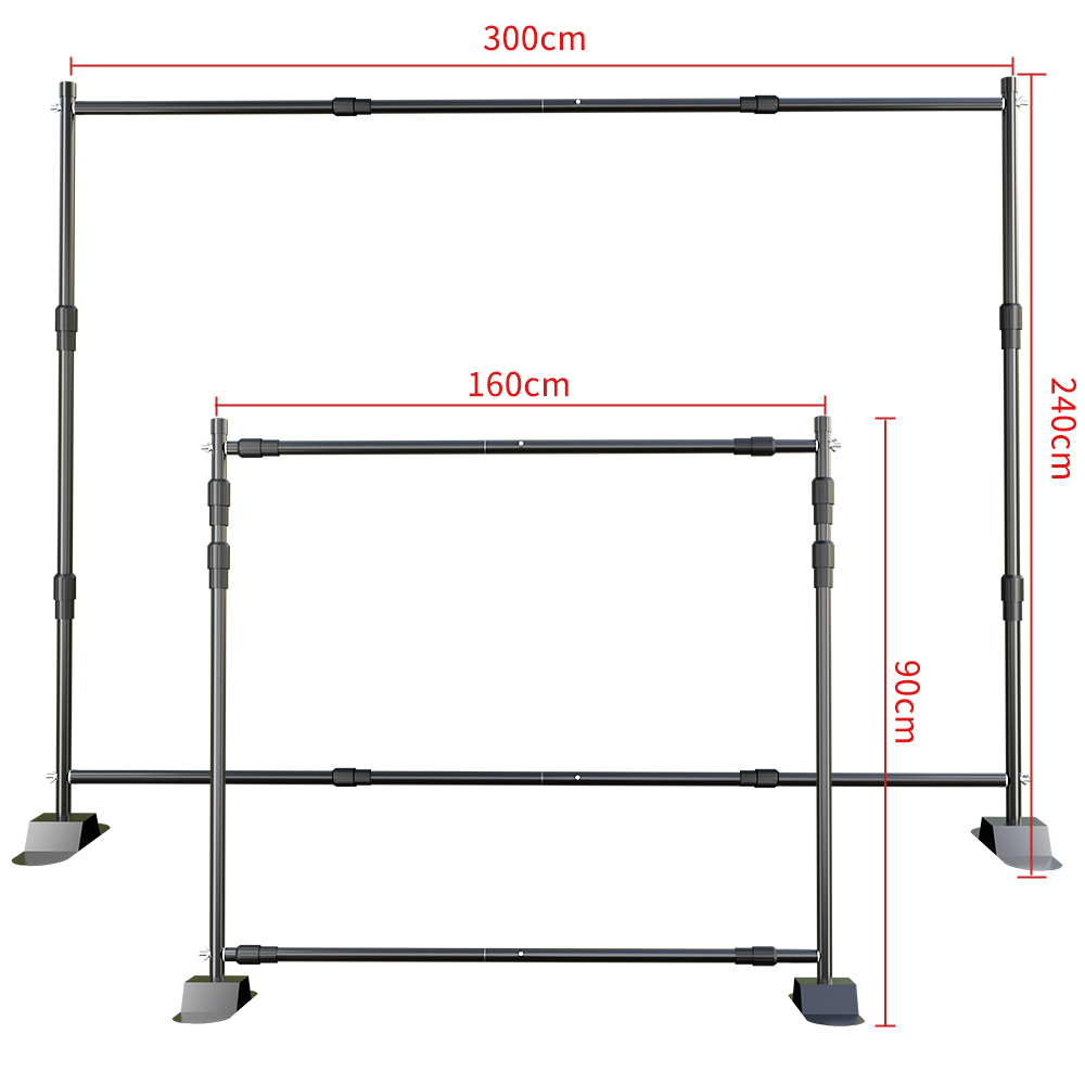 Telescopic Prop Background Frame 90x160cm Adjustable To Up To 240x300cm