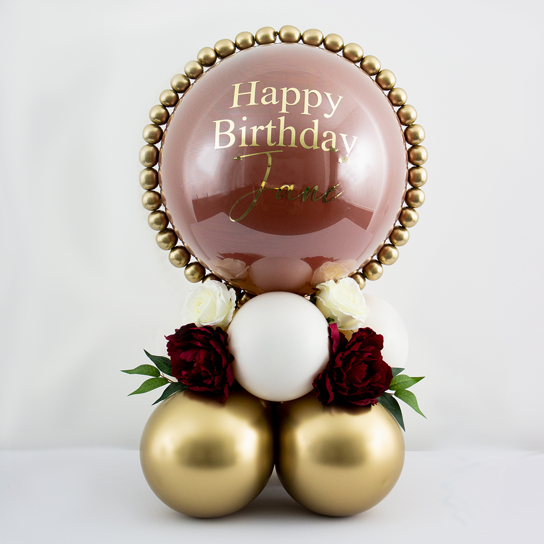 Personalized Birthday Balloon Bouquet in Terracotta Theme Colour 