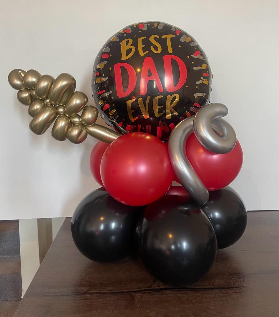 "Best Dad Ever" Father's Day Foil and Latex Balloon Bouquet