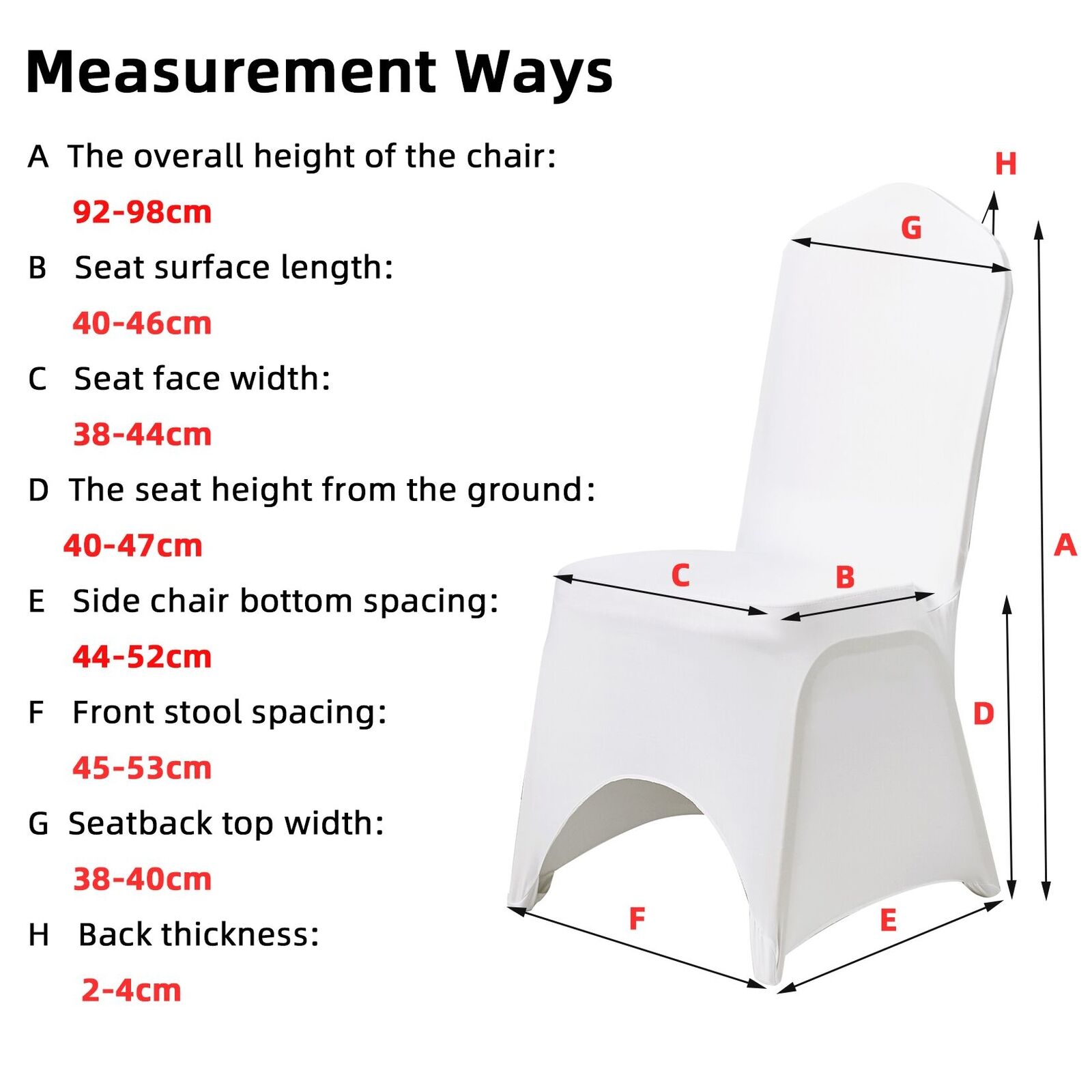 White Stretchy Fabric Chair Covers (in packs of 10)