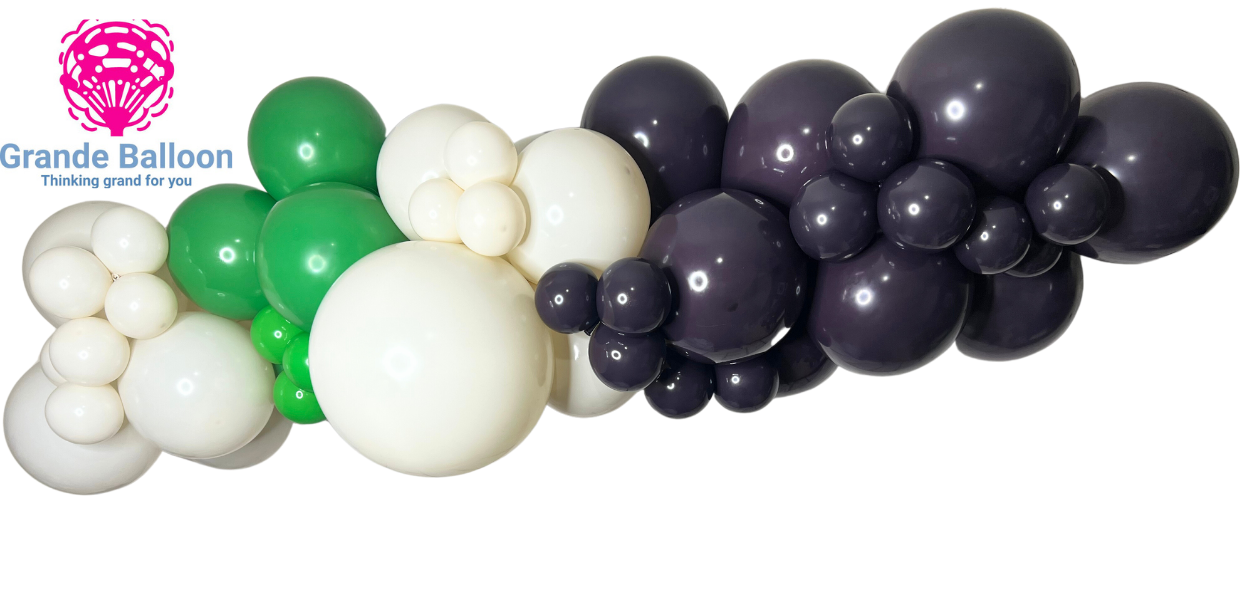 6 Foot Grab and Go Garland in plum, retro white and green