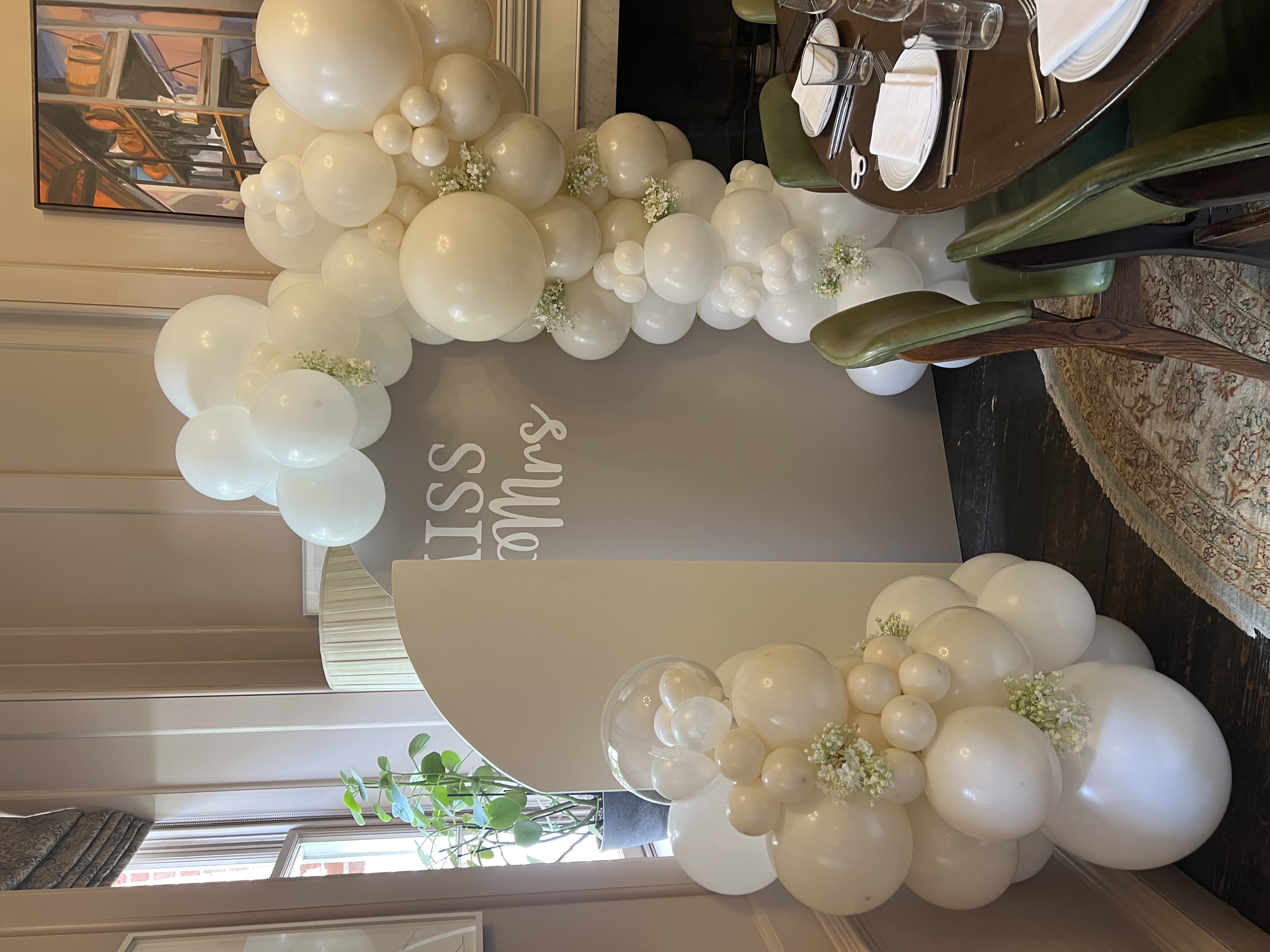 Elegant Bridal Shower Balloon Arch Setup