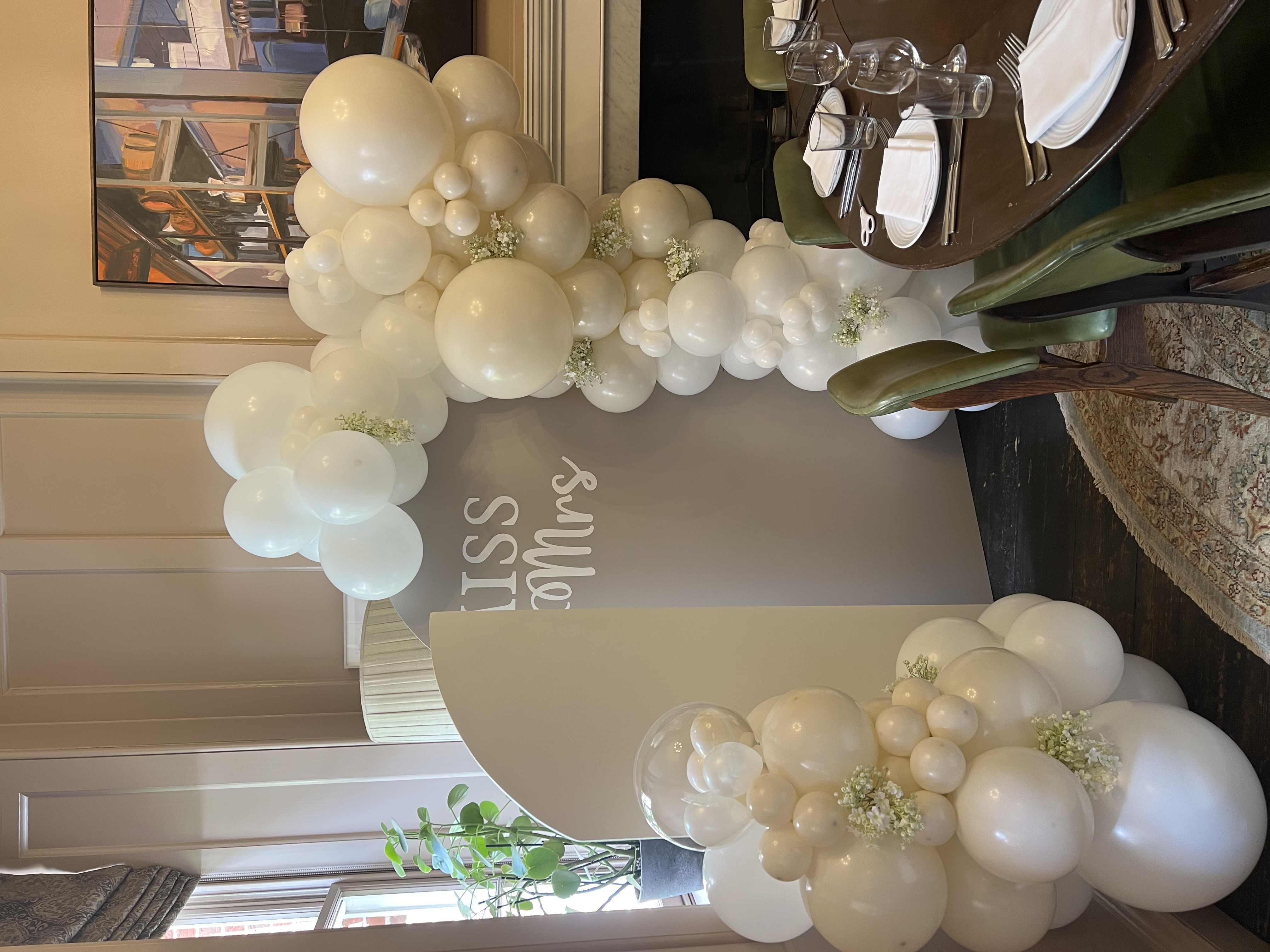 Elegant Bridal Shower Balloon Arch Setup