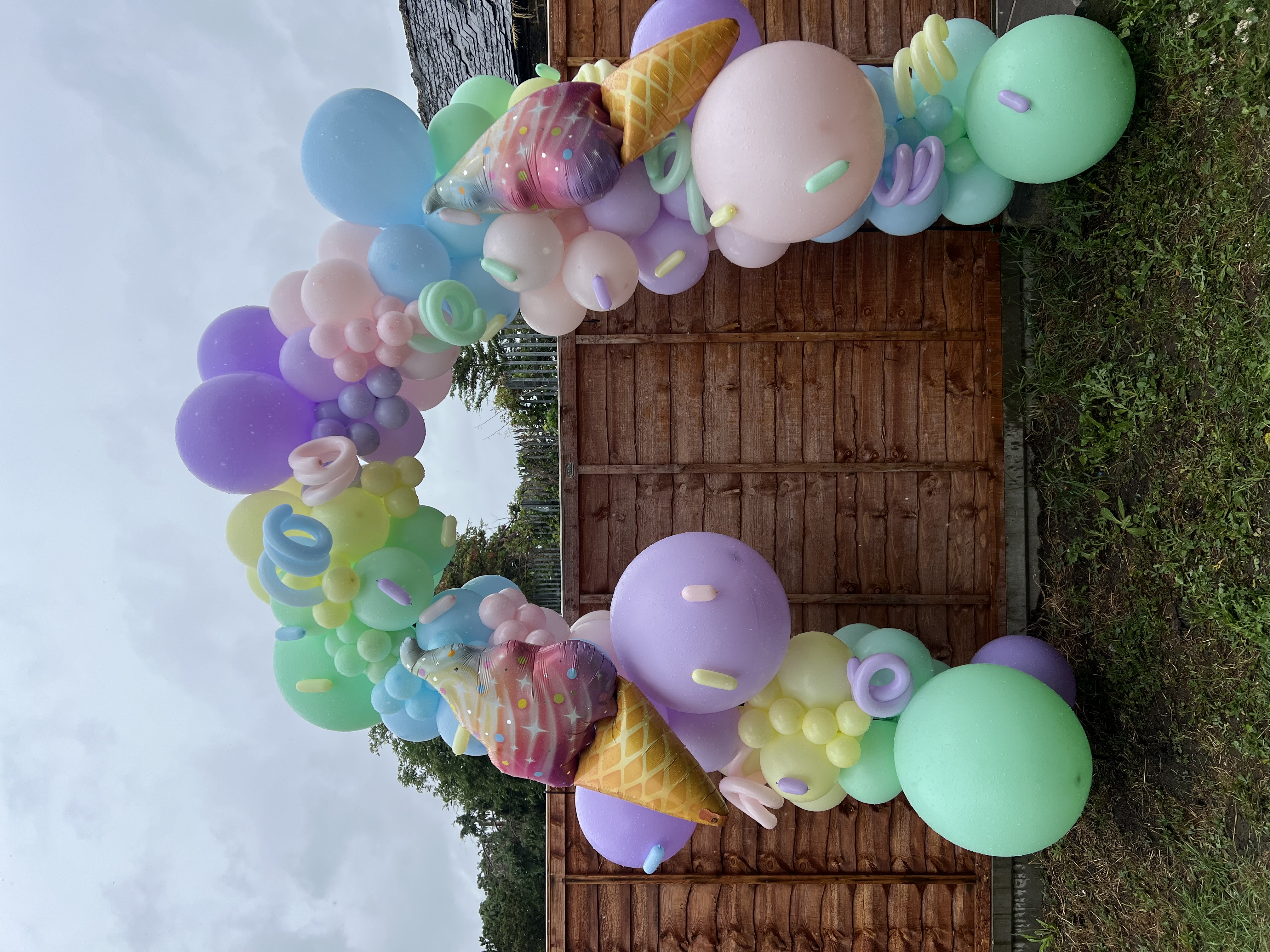 Pastel Outdoor Ice Cream Theme Balloon Arch