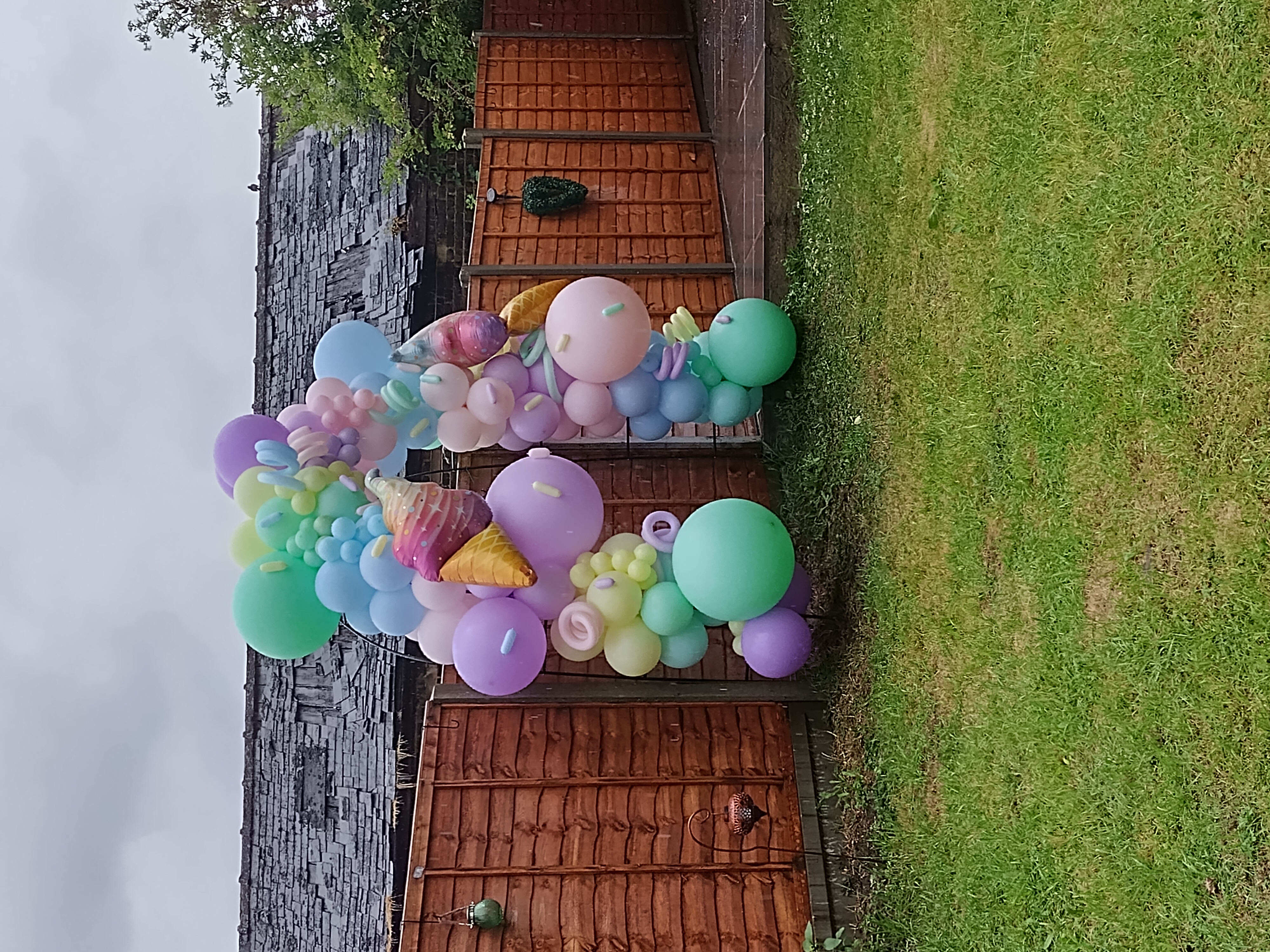 Pastel Outdoor Ice Cream Theme Balloon Arch