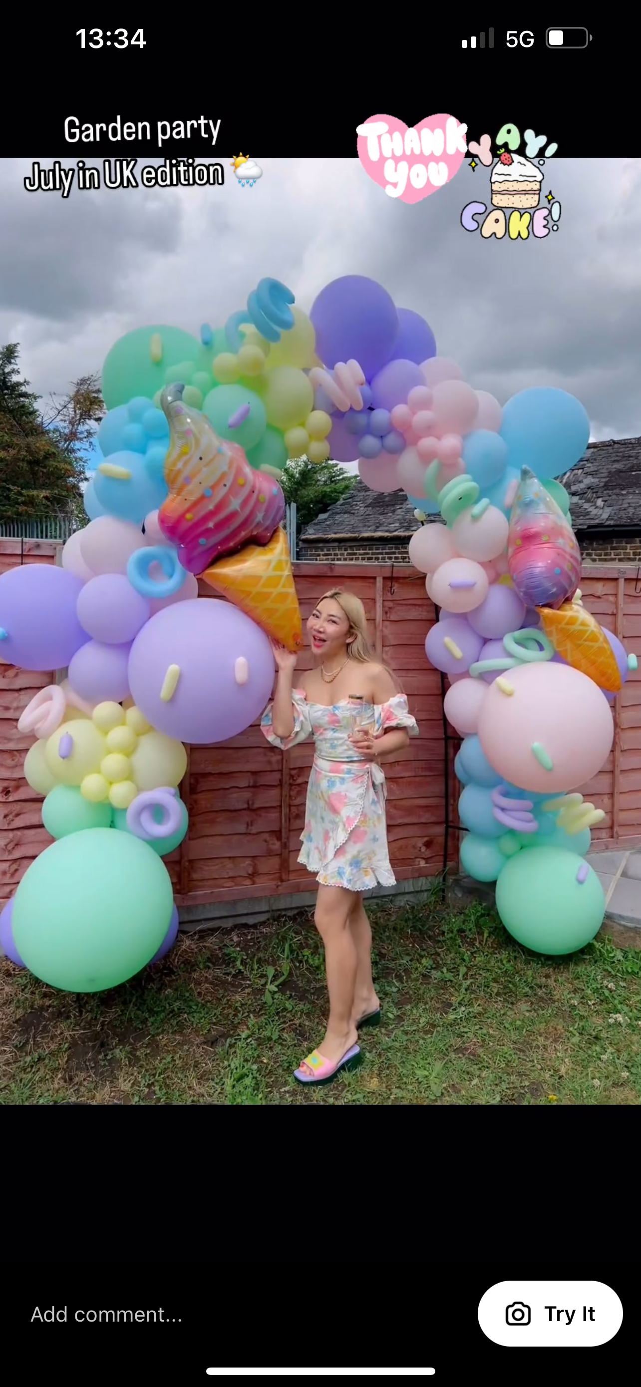 Pastel Outdoor Ice Cream Theme Balloon Arch