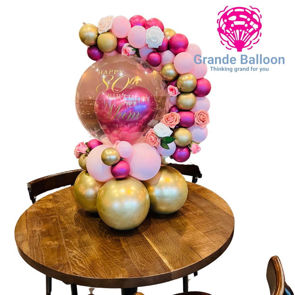 Personalized Balloon Hug (Happy 80th Birthday Mum)