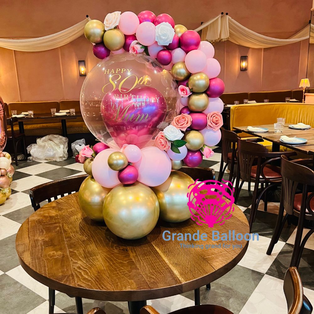 Personalized Balloon Hug (Happy 80th Birthday Mum)