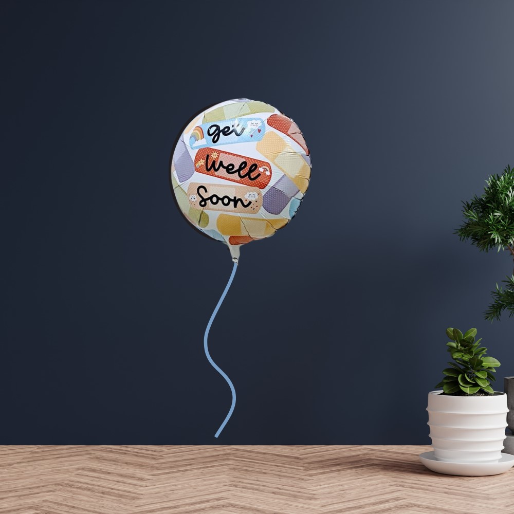 Get Well Soon Cheerful Band-Aid Foil Balloon 18"