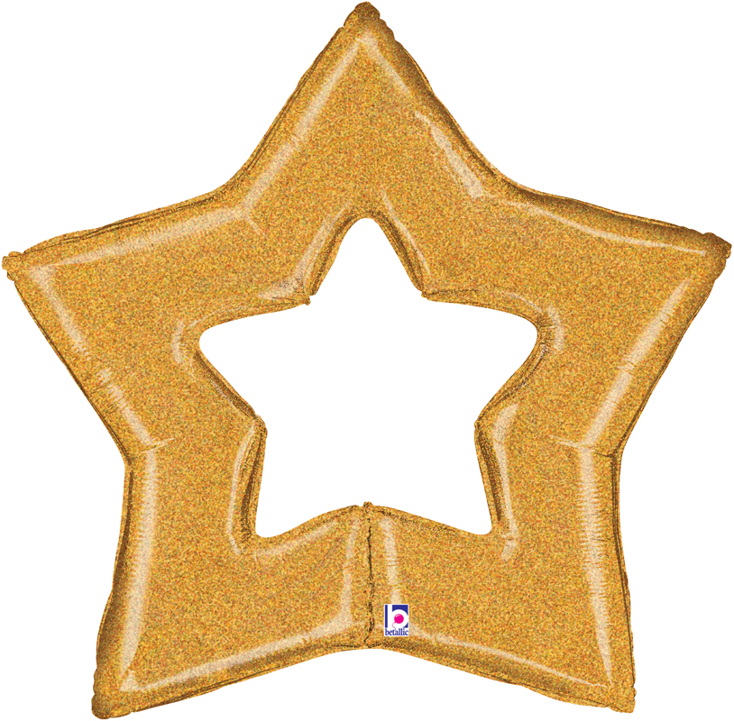 Glitter Gold Star-Shaped Foil Balloon (48 inches)