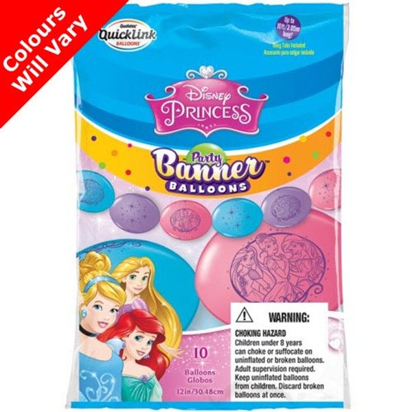 12 inch Disney Princess Quicklink Banner Latex Balloons