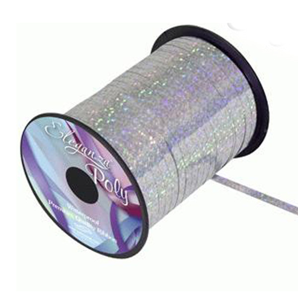 Holographic Silver Ribbon - 250yd Spool
