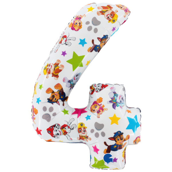 26 inch White Paw Patrol Number 5 Foil Balloon