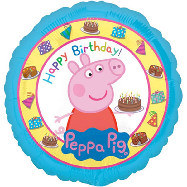 18 inch Peppa Pig Birthday Cake Foil Balloon