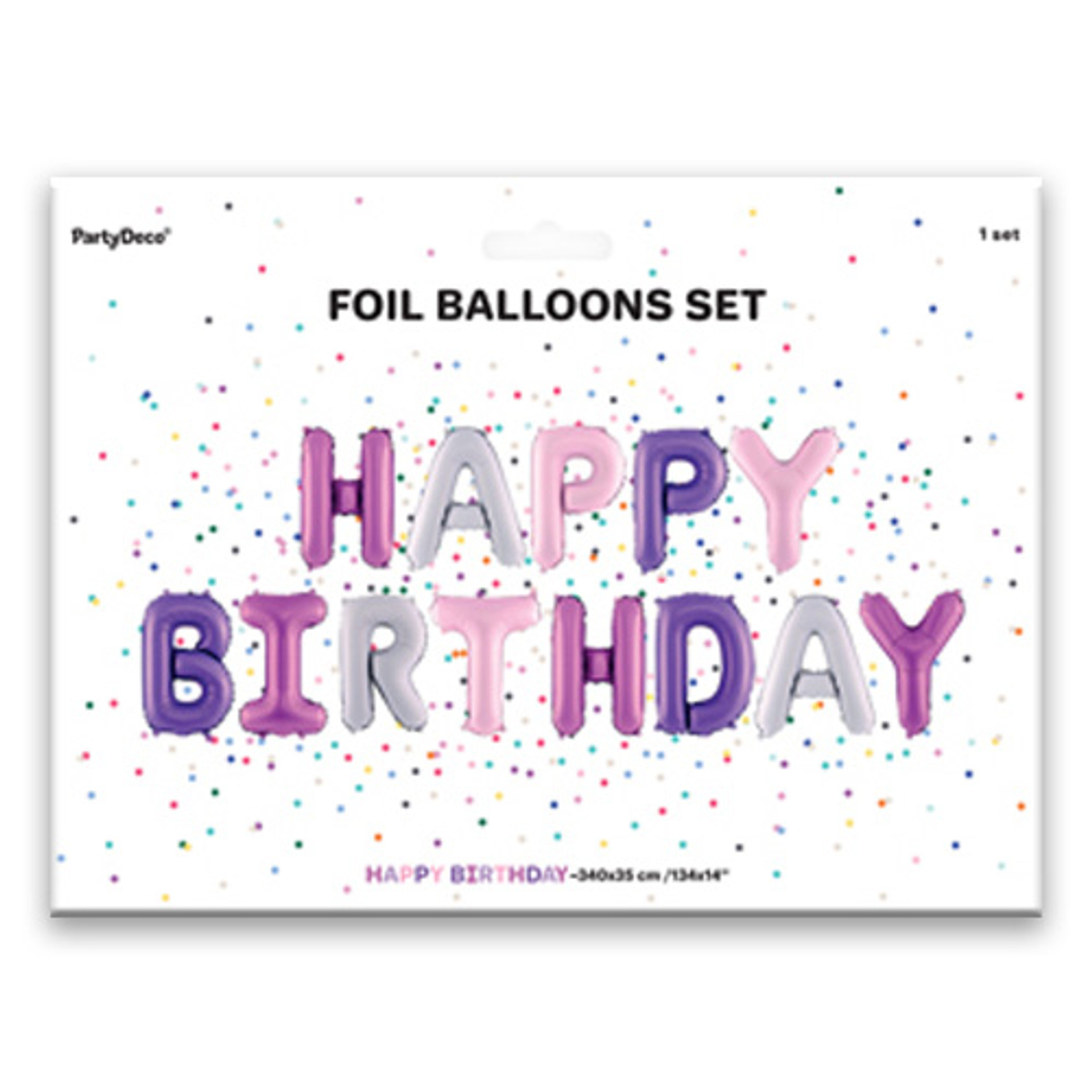 14 inch Happy Birthday Pastel Foil Letter Balloon Pack