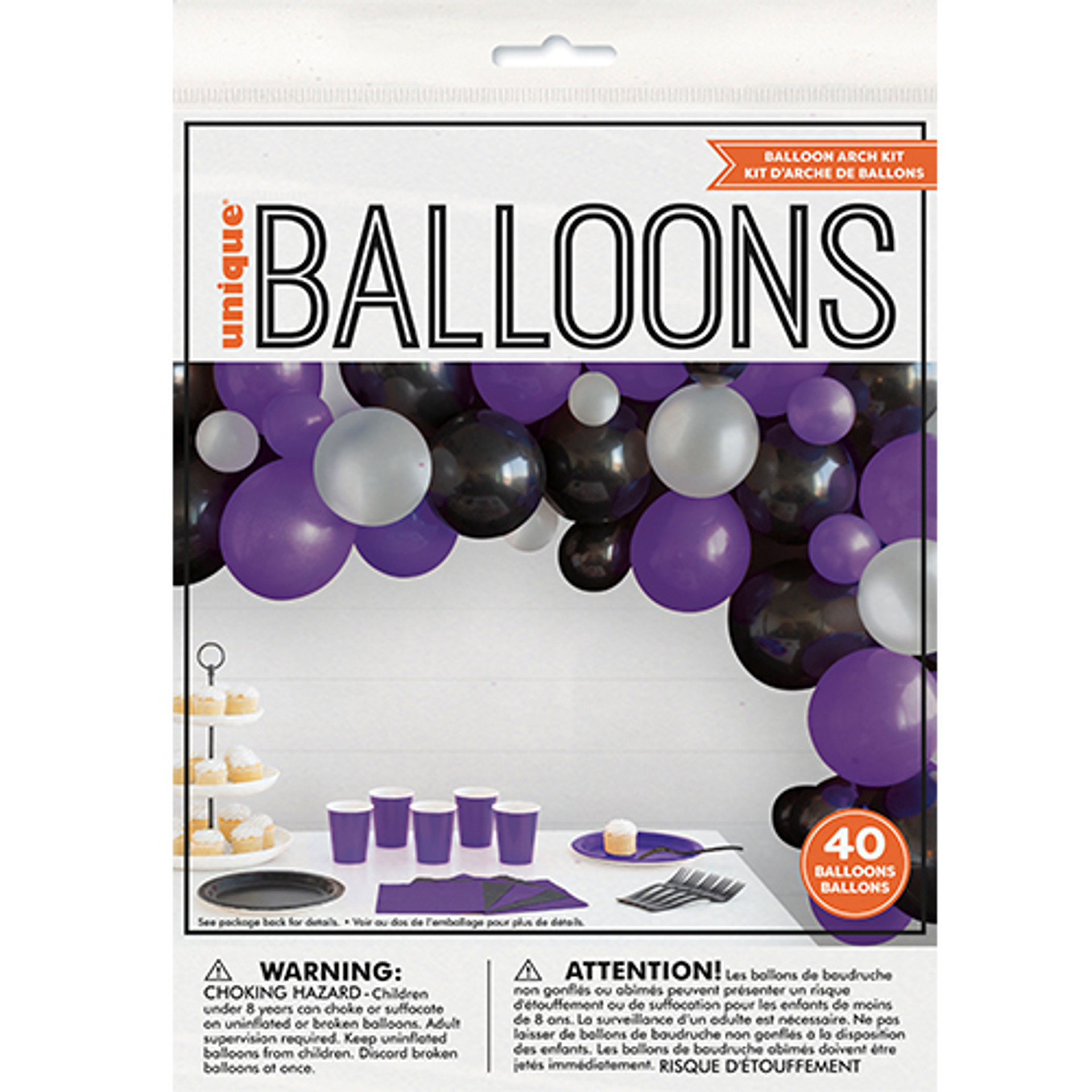 Purple, Black, and Silver Latex Balloon Garland DIY Kit