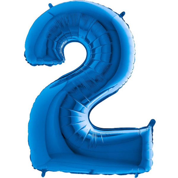 Jumbo 40 Inch Blue Numbers 0 - 9 Foil Balloon