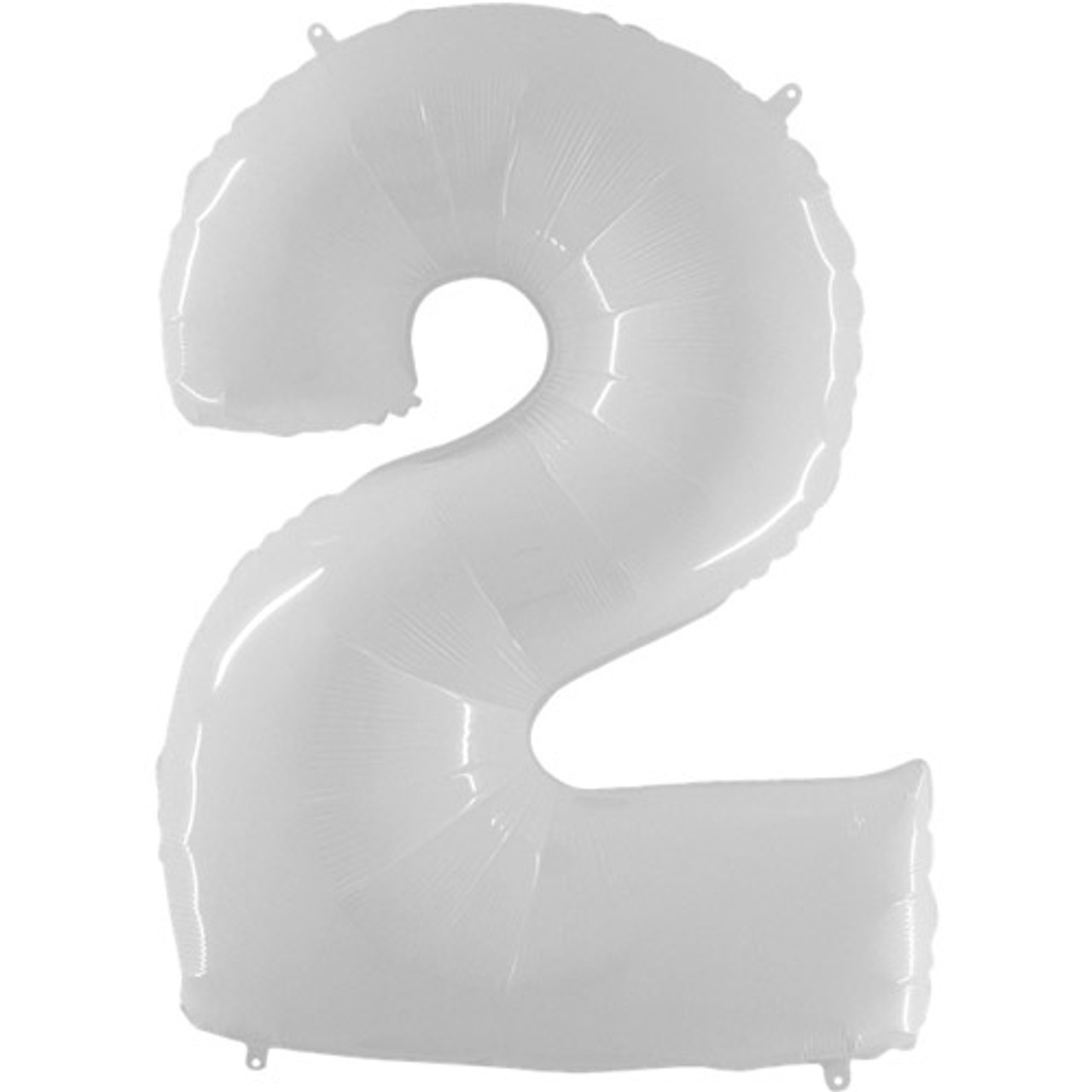 Jumbo 40 Inch Shiny White Foil Number Balloon 0 - 9