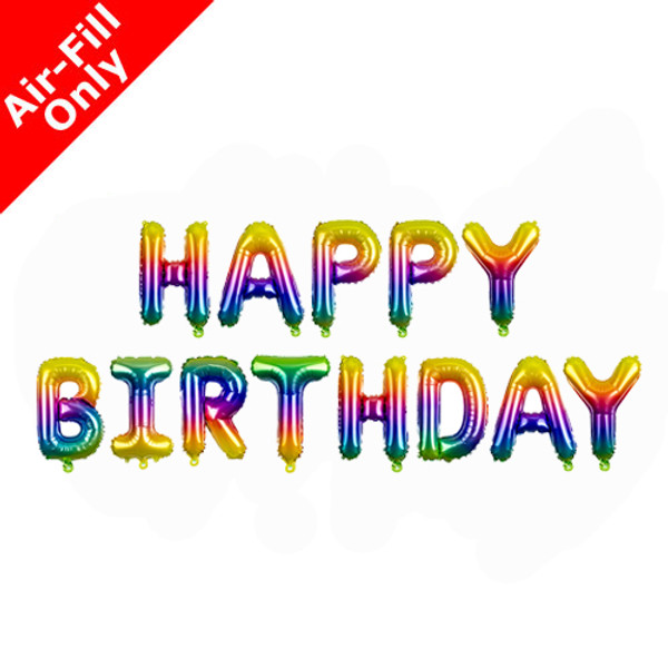14 inch Happy Birthday Gold Foil Letter Balloon Pack