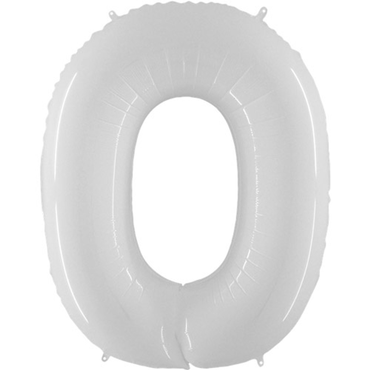 Jumbo 40 Inch Shiny White Foil Number Balloon 0 - 9