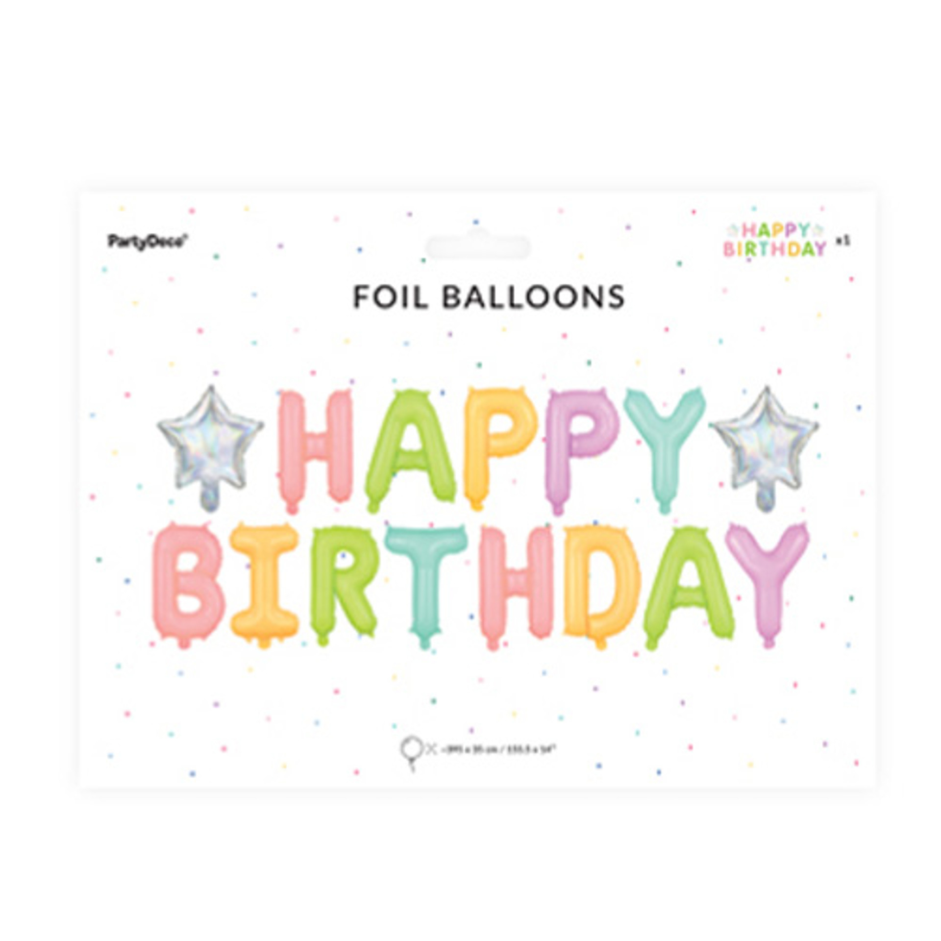 14 inch Happy Birthday Pastel Foil Letter Balloon Pack