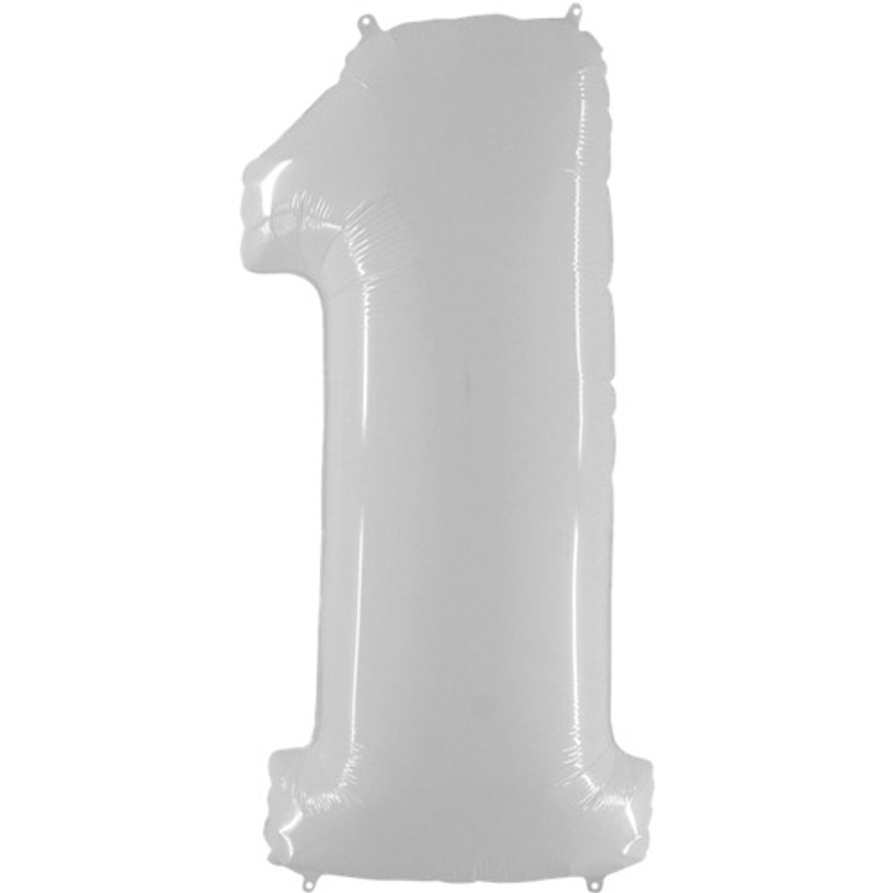 Jumbo 40 Inch Shiny White Foil Number Balloon 0 - 9