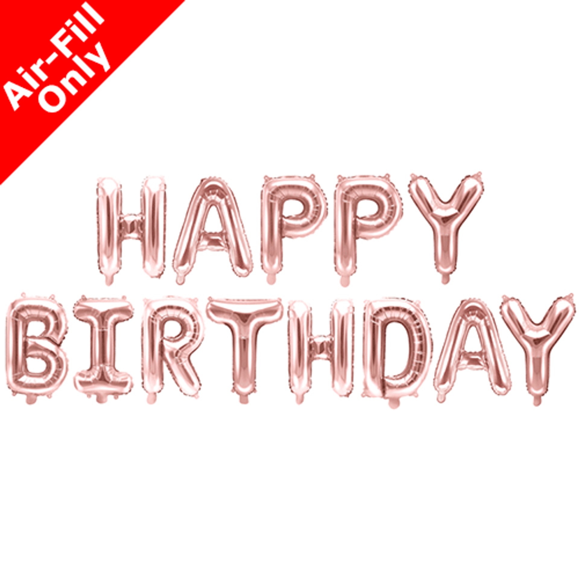 14 inch Happy Birthday Rose Gold Foil Letter Balloon Pack