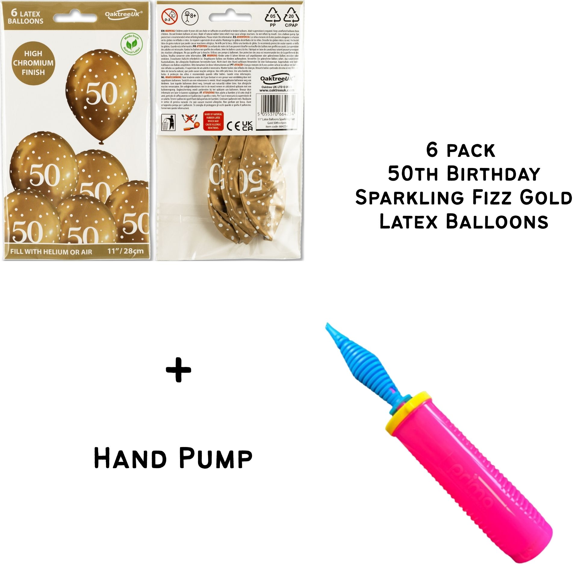 80th Birthday Sparkling Fizz Gold Latex Balloons