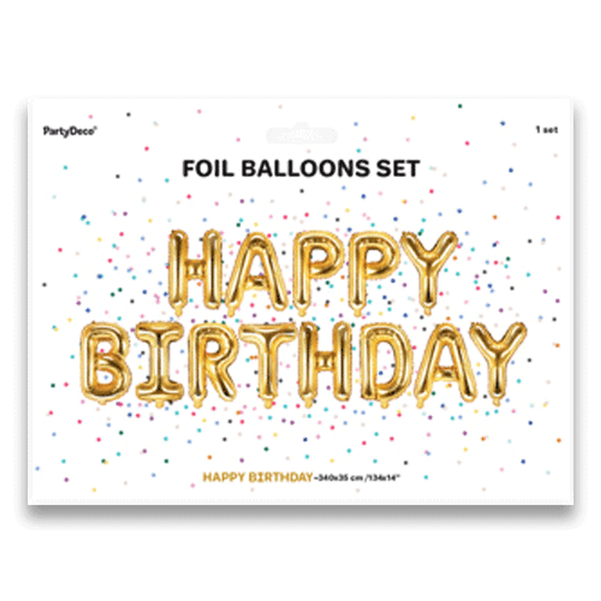 14 inch Happy Birthday Mixed Foil Letter Balloon Pack