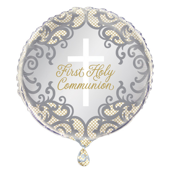 18" Fancy Gold Cross First Holy Communion Foil Balloon