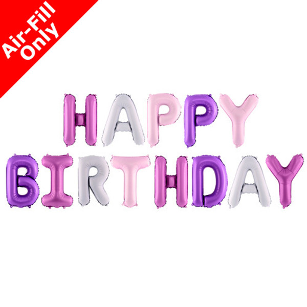 14 inch Happy Birthday Mixed Foil Letter Balloon Pack