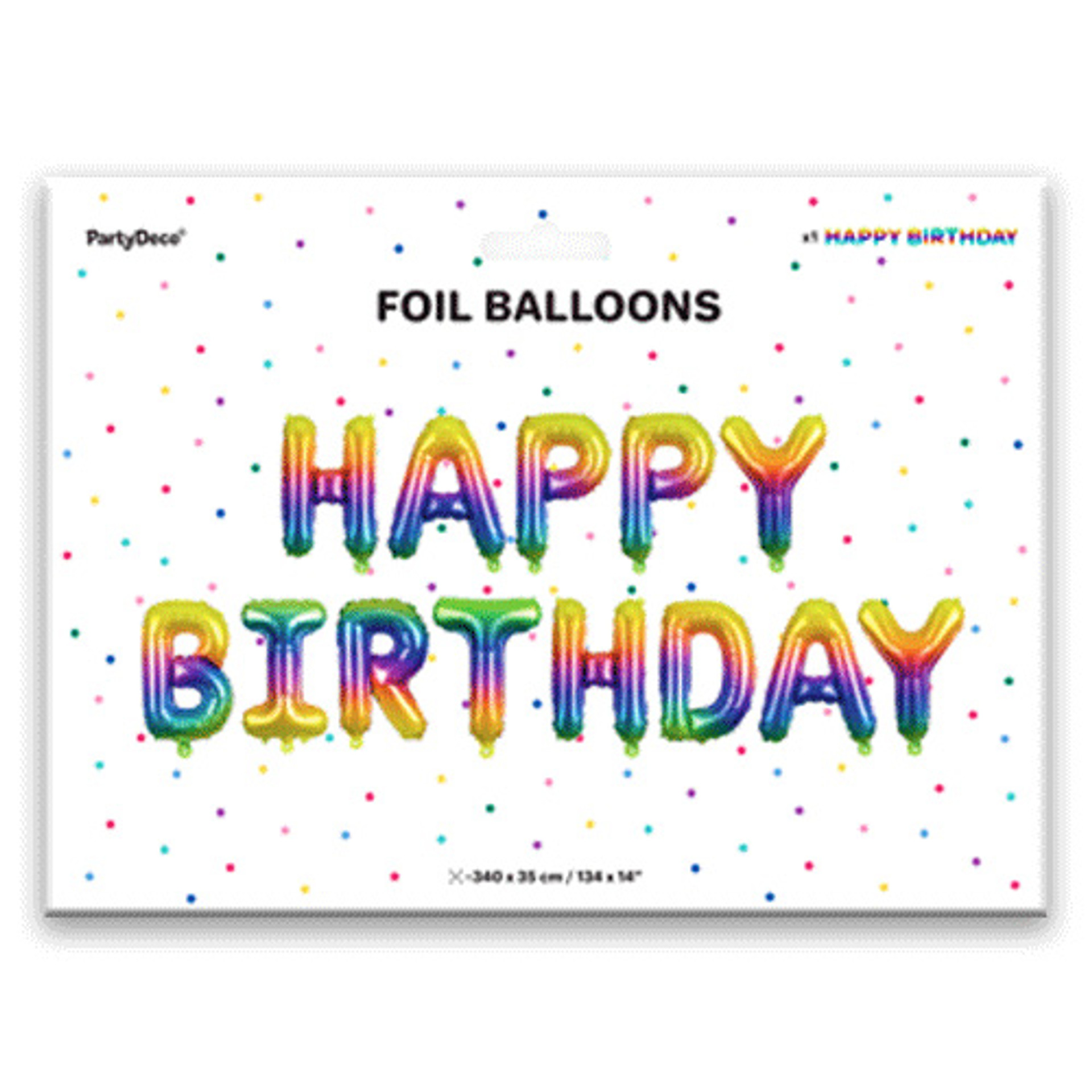 14 inch Happy Birthday Gold Foil Letter Balloon Pack