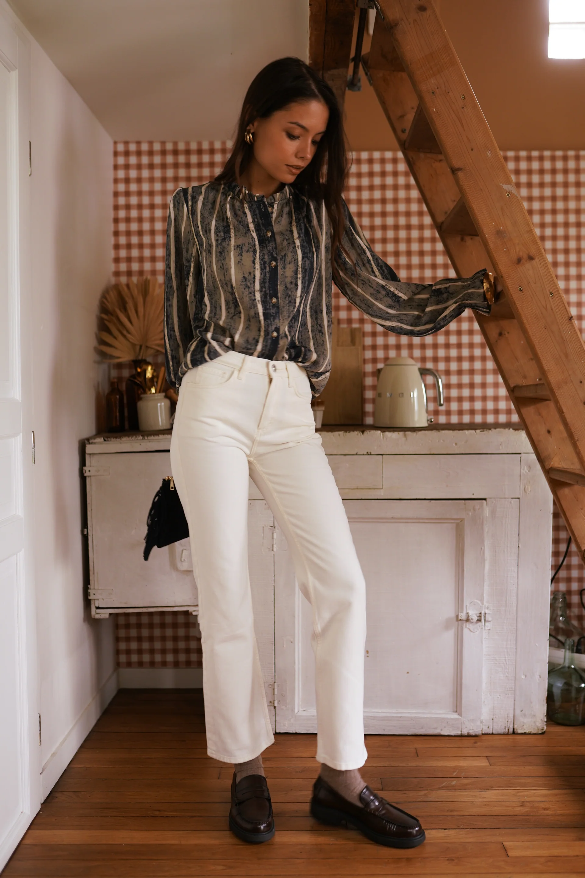 Chemisier à rayures vintage