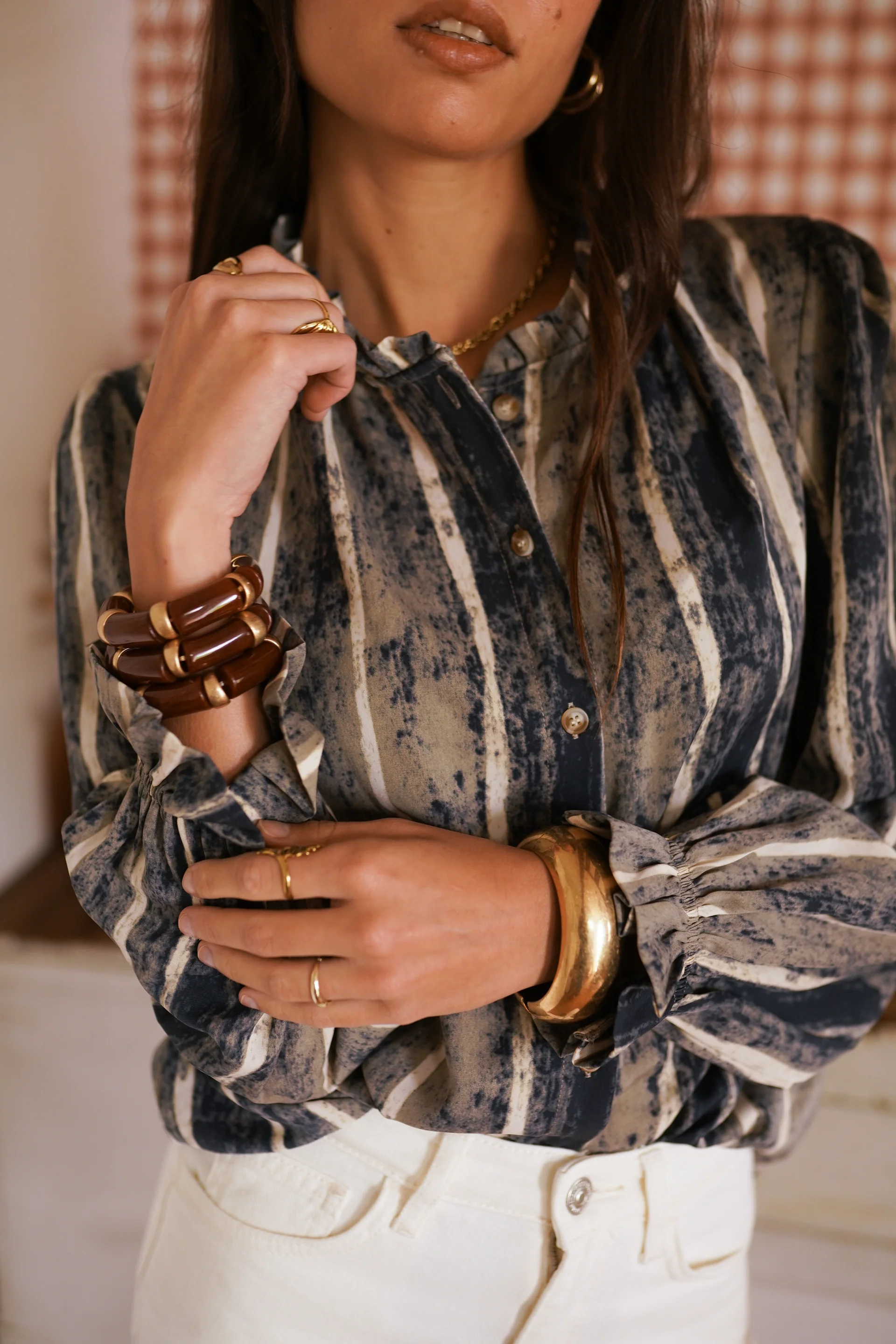 Chemisier à rayures vintage